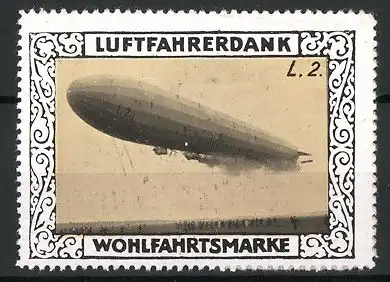 Reklamemarke Zeppelin L. 2. in Fahrt, Luftfahrerdank Wohlfahrtsmarke