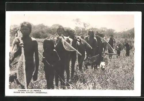 AK Argentina, Camino a la Pesca, Indios del Chaco