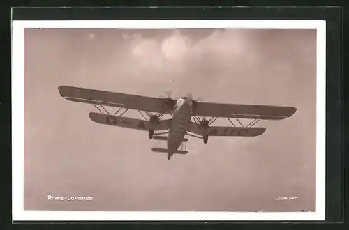 AK Paris, Avion Hanno Type Handley Page 42 Paris-Londres, Flugzeug