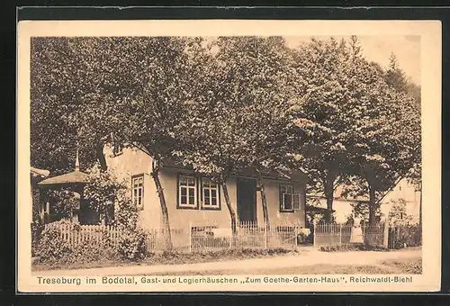 AK Treseburg / Bodetal, Gasthaus Zum Goethe-Garten-Haus