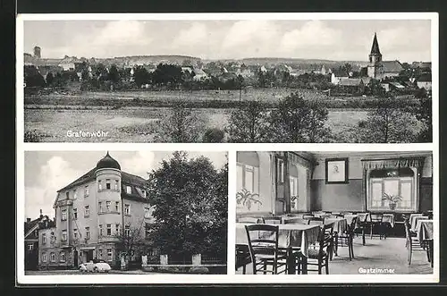 AK Grafenwöhr, Innen- und Aussenansicht vom Gasthaus Meiler, Ortsansicht