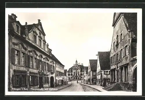 AK Ellingen / Bayern, Hauptstrasse mit Blick zum Rathaus