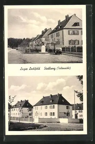 AK Lager Lechfeld, Strassenpartie in der Siedlung
