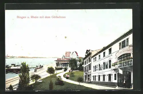 AK Bingen /Rhein, Hotel Weisses Ross Goethehaus