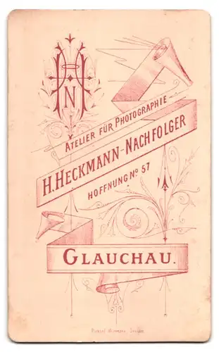 Fotografie H. Heckmann-Nachfolger, Glauchau, Hoffnung 57, Portrait stattlicher Herr im Anzug mit Backenbart