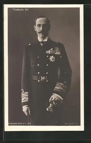 AK Haakon VII von Norwegen in Uniform