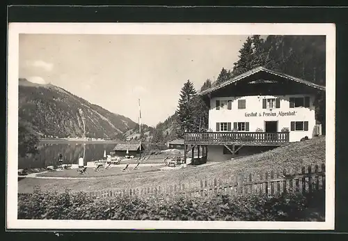 AK Nesselwängle-Haller, Gasthof und Hotel Alpenhof am Haldensse