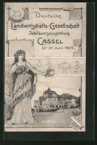 AK Cassel, 25. D.L.G. Jubiläumsausstellung 1911, Kgl. Hoftheater