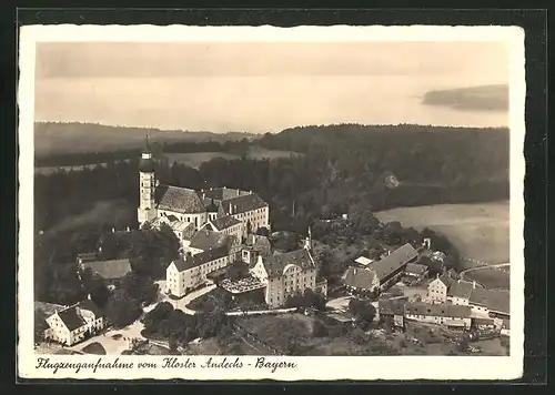 AK Andechs, Fliegeraufnahme vom Kloster