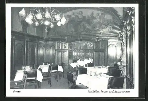 AK Bremen, Gasthaus Ratskeller, Senats und Kaiserzimmer