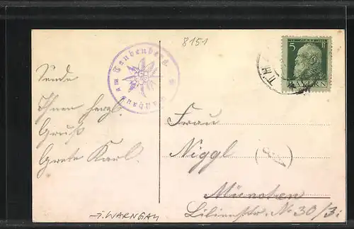 AK Warngau, Gasthof Blockhaus auf dem Taubenberg