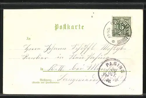 Lithographie Ulm, Partie an der Blau, Zündeltor, Totalansicht