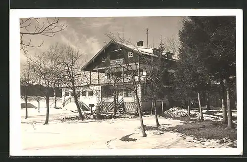 AK Birkenstein, Hotel-Fremdenheim Haus Schertl im Schnee