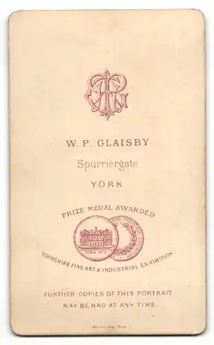 Fotografie W.P. Glaisby, York, Portrait junge Frau mit zusammengebundenem Haar