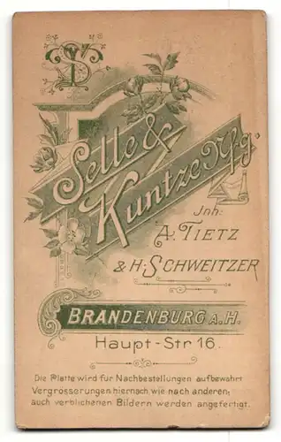 Fotografie Selle & Kuntze, Brandenburg a. H., Portrait schönes Fräulein in bestickter Bluse