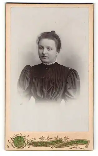 Fotografie L. Wolter, Finsterwalde, Portrait bezauberndes Fräulein in prachtvoll gerüschter Bluse