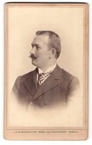 Fotografie J. C. Schaarwächter, Berlin, Portrait junger Mann in Krawatte und Jackett