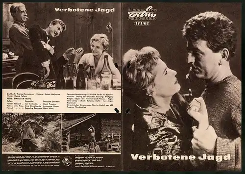 Filmprogramm PFP Nr. 111 /63, Verbotene Jagd, Jan Swiderski, Anna Ciepielewska, Regie: Stanislaw Wohl