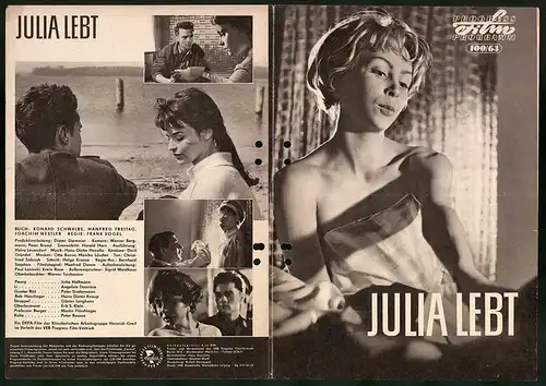 Filmprogramm PFP Nr. 100 /63, Julia lebt, Jutta Hoffmann, Angelica Domröse, Regie: Frank Vogel