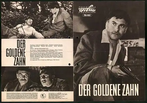 Filmprogramm PFP Nr. 76 /63, Der goldene Zahn, Georgi Georgijew, Stefan Pejtschew, Regie: Anton Marinowitsch