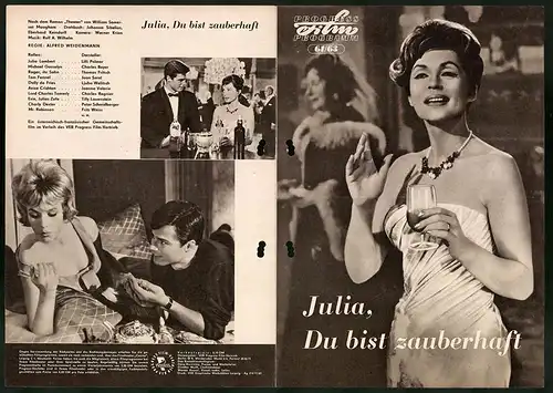 Filmprogramm PFP Nr. 61 /63, Julia, du bist zauberhaft, Lilli Palmer, Charles Boyer, Regie: Alfred Weidenmann