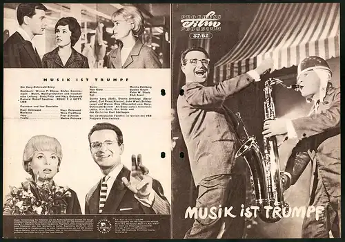 Filmprogramm PFP Nr. 87 /62, Musik ist Trumpf, Hazy Osterwald, Wera Frydtberg, Regie: F. J. Gottlieb