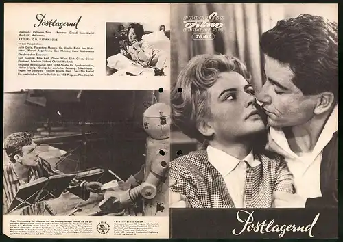 Filmprogramm PFP Nr. 76 /62, Postlagernd, Jurie Darie, Florentina Mosora, Regie: Gh. Vitanidis