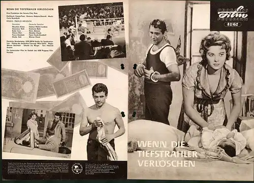 Filmprogramm PFP Nr. 43 /62, Wenn die Tiefstrahler verlöschen, Helmut Müller-Lankow, Regie: Paolo Heusch