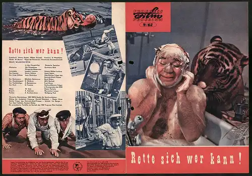 Filmprogramm PFP Nr. 9 /62, Rette sich wer kann!, Margarita Nasarowa, Jewgeni Leonow, Regie: Wladmir Fetin