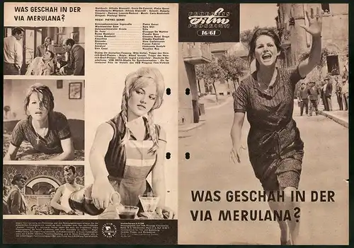 Filmprogramm PFP Nr. 16 /61, Was geschah in der Via Merulana?, Pietro Germi, Saro Urzi, Regie: Pietro Germi