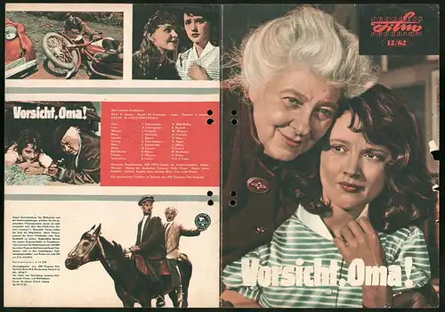 Filmprogramm PFP Nr. 15 /62, Vorsicht, Oma!, F. Ranewskaja, A. Schngelaja, Regie: N. Koschewerowa