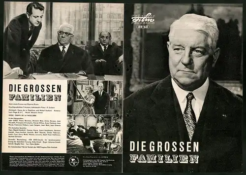 Filmprogramm PFP Nr. 89 /65, Die grossen Familien, Jean Gabin, Pierre Brasseur, Regie: Denys de la Patelliere