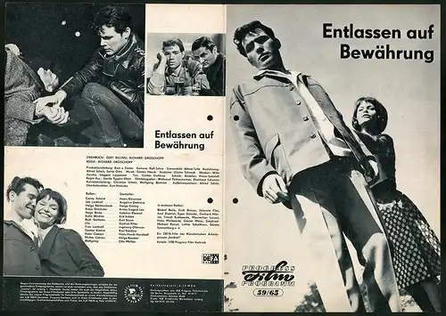 Filmprogramm PFP Nr. 59 /65, Entlassung auf Bewährung, Heinz Klevenow, Angelica Domröse, Regie: Richard Groschopp
