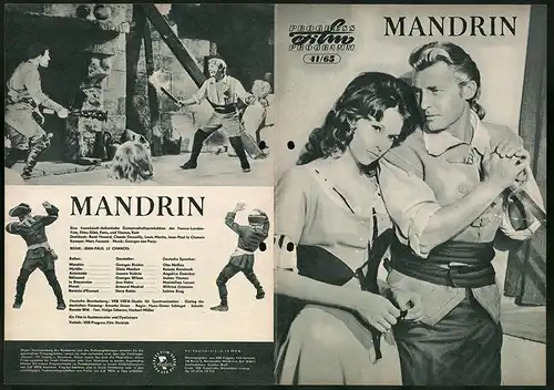 Filmprogramm PFP Nr. 41 /65, Mandrin, Georges Rivière, Silvia Monfort, Regie: Jean-Paul Le Chanois