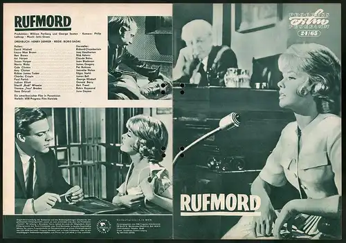 Filmprogramm PFP Nr. 24 /65, Rufmord, Richard Chamberlain, Joey Heatherton, Regie: Boris Sagal