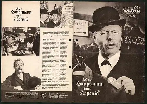 Filmprogramm PFP Nr. 110 /64, Der Hauptmann von Köpenick, Heinz Rühmann, Hannelore Schroth, Regie: Helmut Käutner