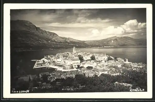 AK Korcula, Ortsansicht aus der Vogelschau