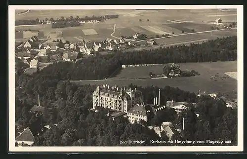 AK Bad Dürrheim, Kurhaus mit Umgebung aus dem Flugzeug gesehen