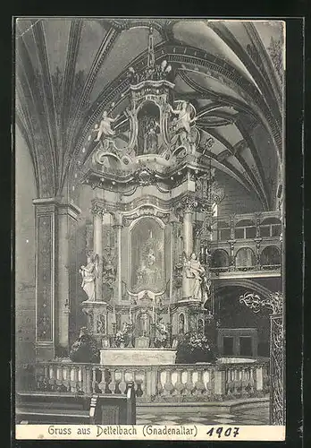 AK Dettelbach, Blick zum Gnadenaltar in der Kirche