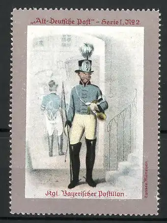 Reklamemarke Kgl. Bayerischer Postillon in Uniform, Serie Alt-Deutsche Post I, Bild 2