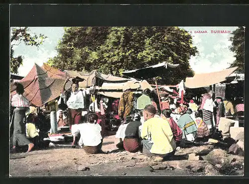 AK Burmah, A Bazaar, Burmesischer Markt