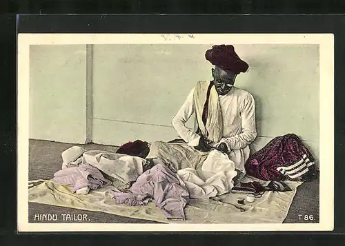 AK Indien, A Hindu Tailor, ein Hindu Schneider