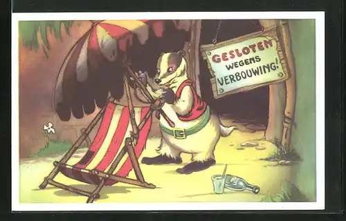 Künstler-AK Gesloten wegens Verbouwing!, Doremias Das Comic