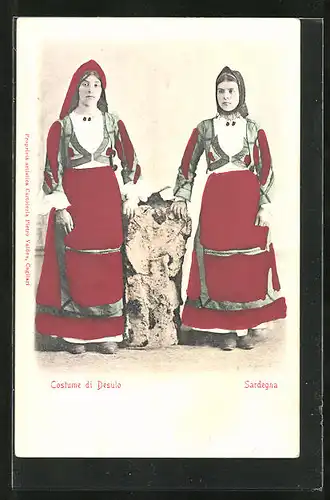 AK Desulo /Sardegna, Costume di Desulo, Italienerinnen in Tracht