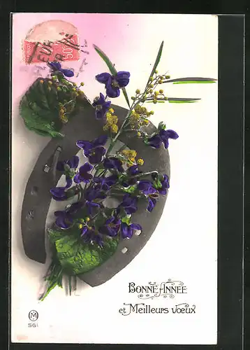 AK Hufeisen mit Veilchen