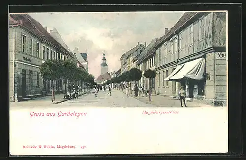 AK Gardelegen, Blick in die Magdeburgerstrasse