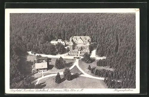 AK Ilmenau /Thür. Wald, Berghotel Kurhaus Gabelbach, Fliegeraufnahme