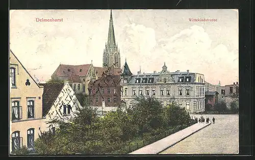 AK Delmenhorst, Kirche mit Wittekindstrasse