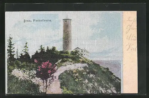 Seiden-Imitations-AK Jena, Fuchsturm