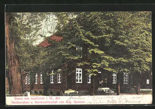 AK Isselhorst i. W., Gasthaus von Aug. Upmann